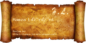 Hamza Lóránt névjegykártya